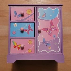 Jakos Shenzhen Colorful Butterfly Jewelry Box 7 Inches Girls
